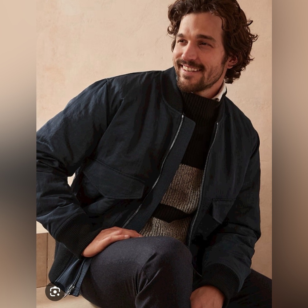 Banana Republic Men's Navy Bomber Jacket